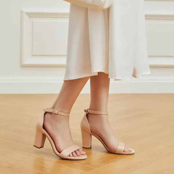 Trary Women's Sandal, White, Block Heel, Ankle Strap, Size 5-11.5, Formal Occasion Attendees