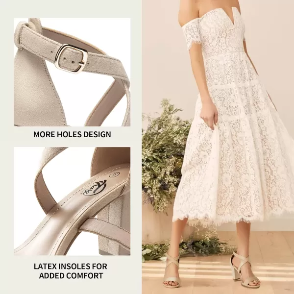 Trary Women's Sandal, White, Block Heel, Ankle Strap, Size 5-11.5, Formal Occasion Attendees