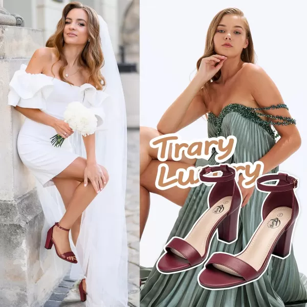 Trary Women's Sandal, White, Block Heel, Ankle Strap, Size 5-11.5, Formal Occasion Attendees
