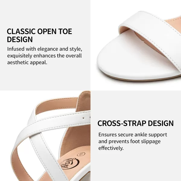 Trary Women's Sandal, White, Block Heel, Ankle Strap, Size 5-11.5, Formal Occasion Attendees