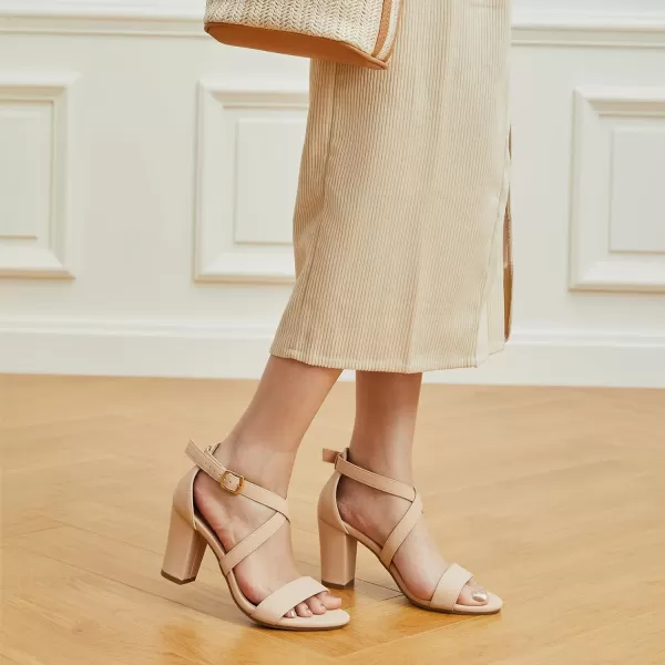 Trary Women's Sandal, White, Block Heel, Ankle Strap, Size 5-11.5, Formal Occasion Attendees