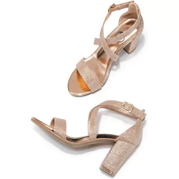 Trary Women's Sandal, White, Block Heel, Ankle Strap, Size 5-11.5, Formal Occasion Attendees