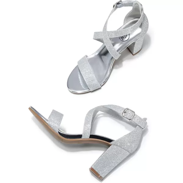 Trary Women's Sandal, White, Block Heel, Ankle Strap, Size 5-11.5, Formal Occasion Attendees