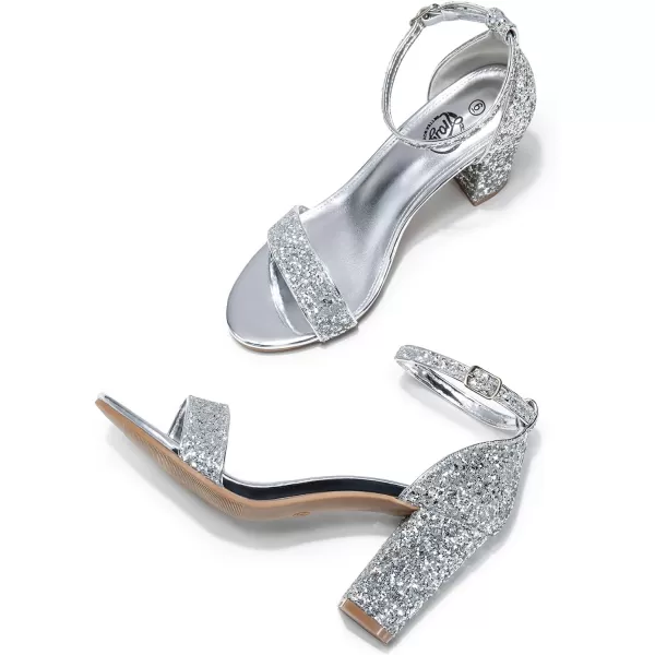 Trary Women's Sandal, White, Block Heel, Ankle Strap, Size 5-11.5, Formal Occasion Attendees
