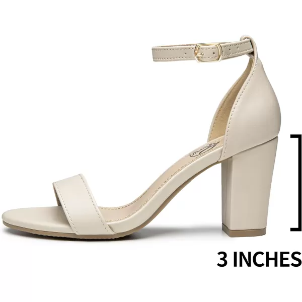 Trary Women's Sandal, White, Block Heel, Ankle Strap, Size 5-11.5, Formal Occasion Attendees