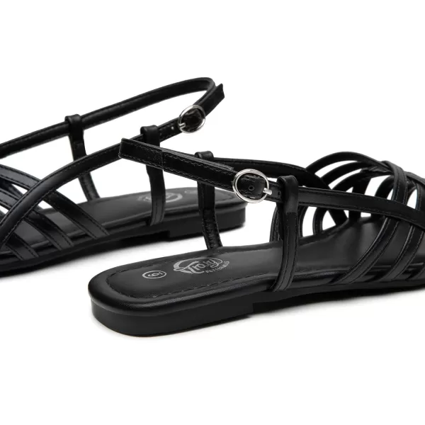 Trary Womens Sandals, Ankle Strap Beach Sandals for Woman, Adjustable Casual Open Peep Toe Flat Sandals for Women, Strappy Sandals for Women Dressy Summer,Gladiator Sandals for Walking Dress Summer