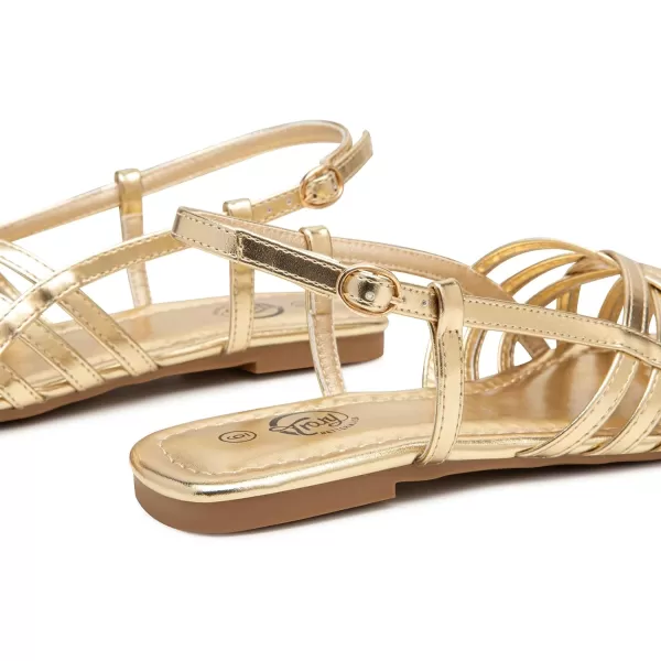 Trary Womens Sandals, Ankle Strap Beach Sandals for Woman, Adjustable Casual Open Peep Toe Flat Sandals for Women, Strappy Sandals for Women Dressy Summer,Gladiator Sandals for Walking Dress Summer