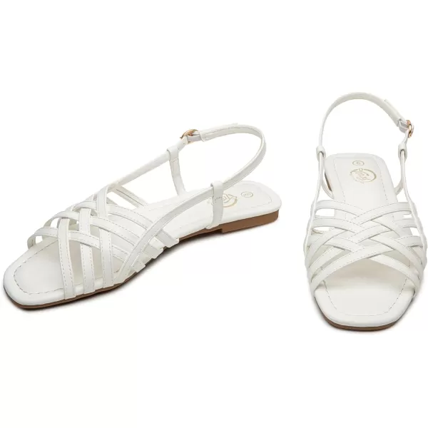 Trary Womens Sandals, Ankle Strap Beach Sandals for Woman, Adjustable Casual Open Peep Toe Flat Sandals for Women, Strappy Sandals for Women Dressy Summer,Gladiator Sandals for Walking Dress Summer