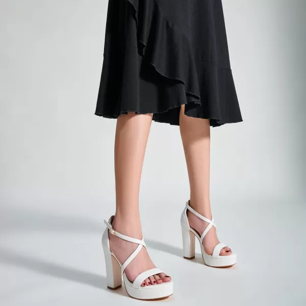 Trary Women's Strappy Platform Chunky High Heels Sandals Fashion Comfortable Open Toe Block Heels for Women Dress Wedding Party Shoes