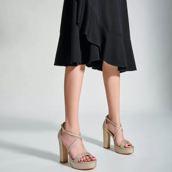 Trary Women's Strappy Platform Chunky High Heels Sandals Fashion Comfortable Open Toe Block Heels for Women Dress Wedding Party Shoes