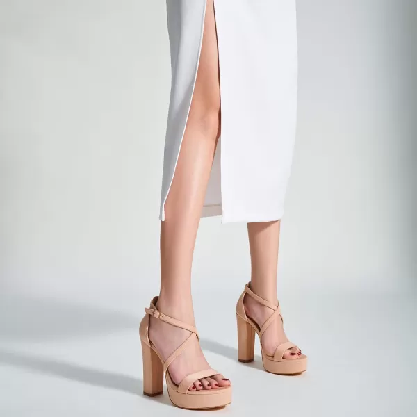 Trary Women's Strappy Platform Chunky High Heels Sandals Fashion Comfortable Open Toe Block Heels for Women Dress Wedding Party Shoes