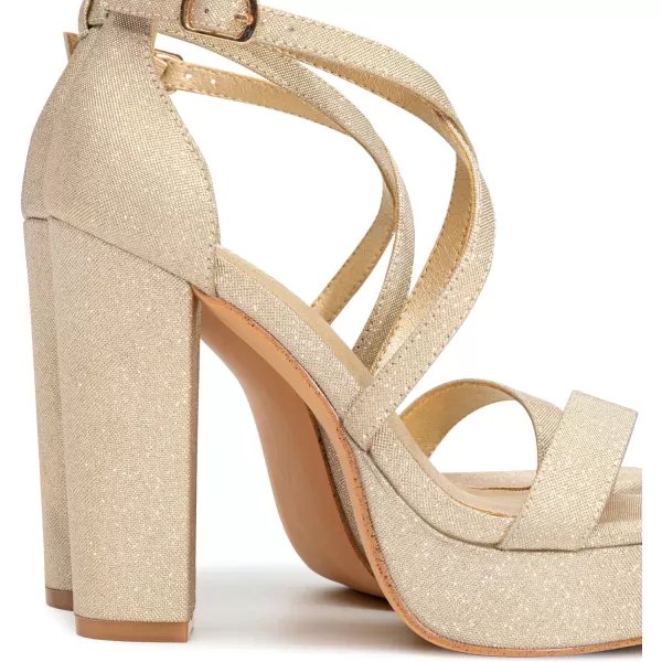 Trary Women's Strappy Platform Chunky High Heels Sandals Fashion Comfortable Open Toe Block Heels for Women Dress Wedding Party Shoes