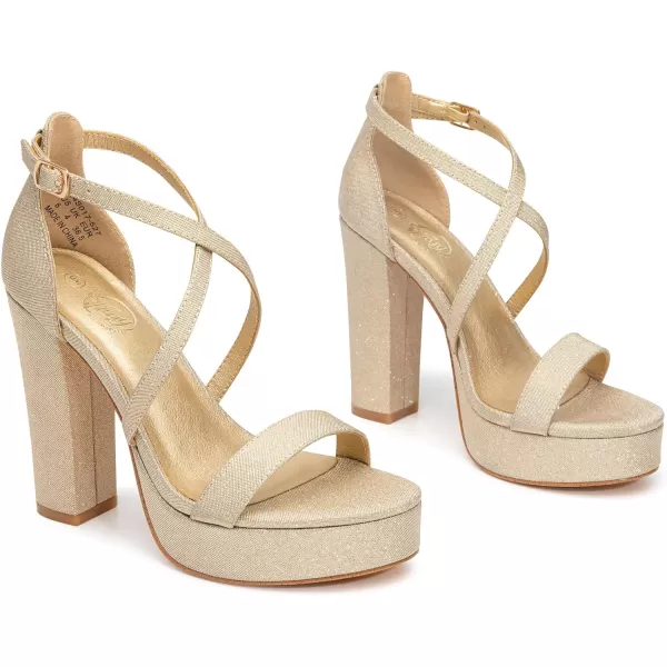Trary Women's Strappy Platform Chunky High Heels Sandals Fashion Comfortable Open Toe Block Heels for Women Dress Wedding Party Shoes