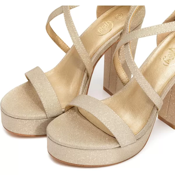 Trary Women's Strappy Platform Chunky High Heels Sandals Fashion Comfortable Open Toe Block Heels for Women Dress Wedding Party Shoes