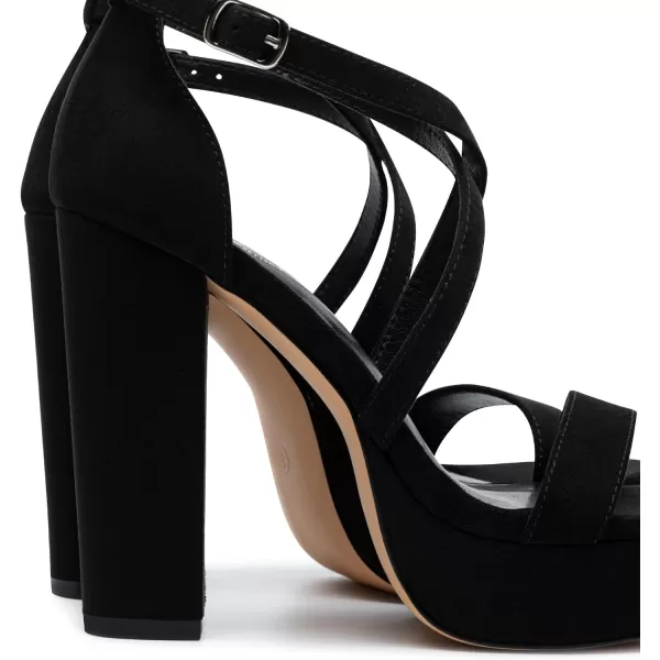 Trary Women's Strappy Platform Chunky High Heels Sandals Fashion Comfortable Open Toe Block Heels for Women Dress Wedding Party Shoes