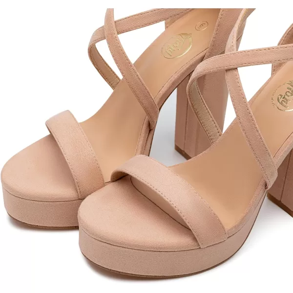 Trary Women's Strappy Platform Chunky High Heels Sandals Fashion Comfortable Open Toe Block Heels for Women Dress Wedding Party Shoes