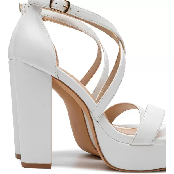 Trary Women's Strappy Platform Chunky High Heels Sandals Fashion Comfortable Open Toe Block Heels for Women Dress Wedding Party Shoes