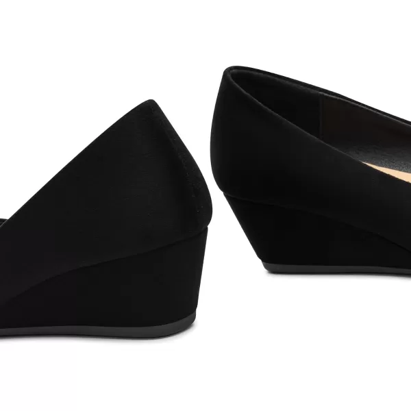 Trary Women's Wedges Pumps Round Toe Mid Heels Comfortable Closed Toe Dressy Shoes Women Pumps Wedge Shoes for Wedding Work Office Party