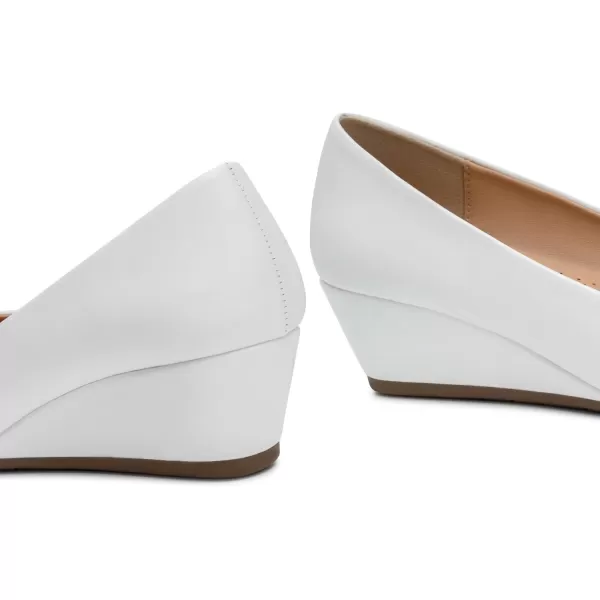 Trary Women's Wedges Pumps Round Toe Mid Heels Comfortable Closed Toe Dressy Shoes Women Pumps Wedge Shoes for Wedding Work Office Party