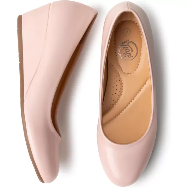 Trary Women's Wedges Pumps Round Toe Mid Heels Comfortable Closed Toe Dressy Shoes Women Pumps Wedge Shoes for Wedding Work Office Party