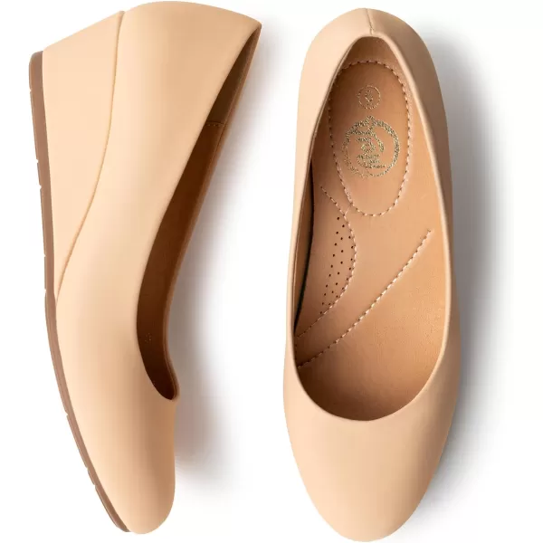 Trary Women's Wedges Pumps Round Toe Mid Heels Comfortable Closed Toe Dressy Shoes Women Pumps Wedge Shoes for Wedding Work Office Party