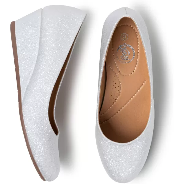 Trary Women's Wedges Pumps Round Toe Mid Heels Comfortable Closed Toe Dressy Shoes Women Pumps Wedge Shoes for Wedding Work Office Party