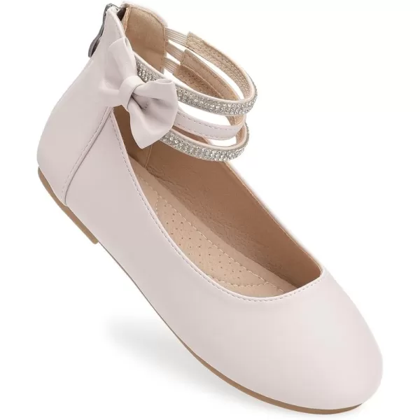 Trary Girls Dress Shoes Rhinestone Ankle Straps Mary Jane Shoes Ballet Flats Cute Bow Flower Girls Shoes Girls Ballerina Flats Wedding Party School Shoes for Toddler Little Kid Big Kid