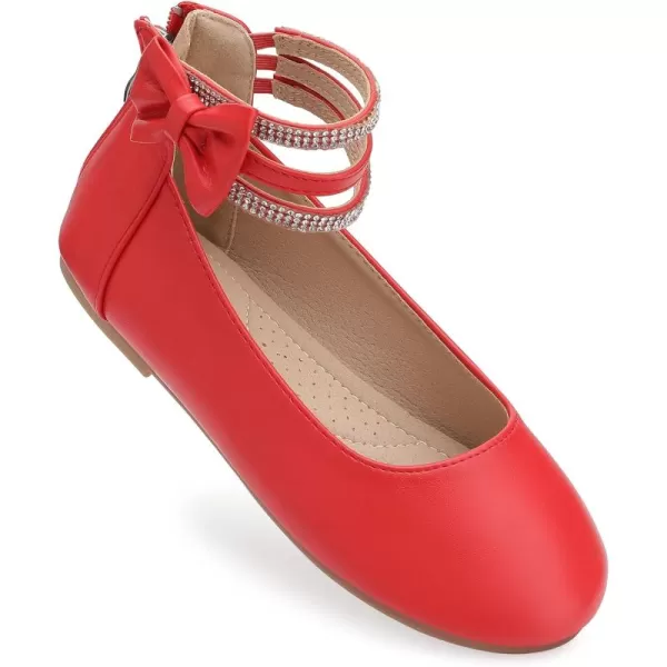 Trary Girls Dress Shoes Rhinestone Ankle Straps Mary Jane Shoes Ballet Flats Cute Bow Flower Girls Shoes Girls Ballerina Flats Wedding Party School Shoes for Toddler Little Kid Big Kid