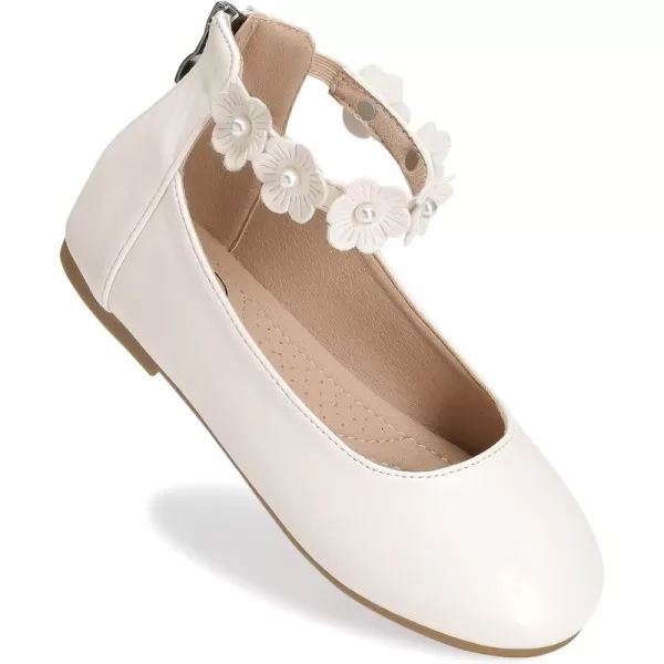 Trary Girls Dress Shoes with Ankle Strap Mary Jane Shoes Girl Ballet Flats Toddler Little Kid Big Kid Flower Girl Shoes for Wedding Party School Ballerina Flat Shoes