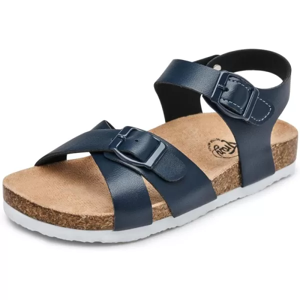 Trary Girls Sandals Adjustable Buckle Causal Sandals for Girls Open Toes Summer Shoes Cork Footbed Sandals for Little Big Kids