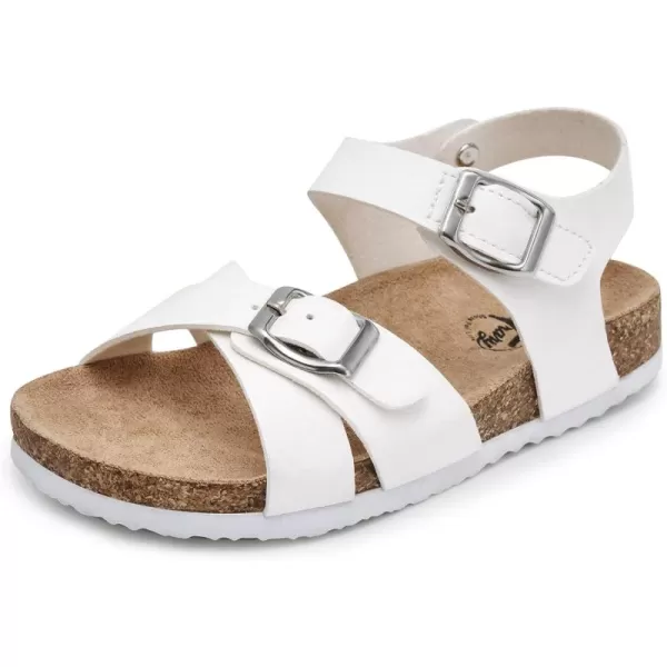 Trary Girls Sandals Adjustable Buckle Causal Sandals for Girls Open Toes Summer Shoes Cork Footbed Sandals for Little Big Kids