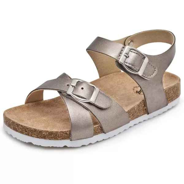 Trary Girls Sandals Adjustable Buckle Causal Sandals for Girls Open Toes Summer Shoes Cork Footbed Sandals for Little Big Kids
