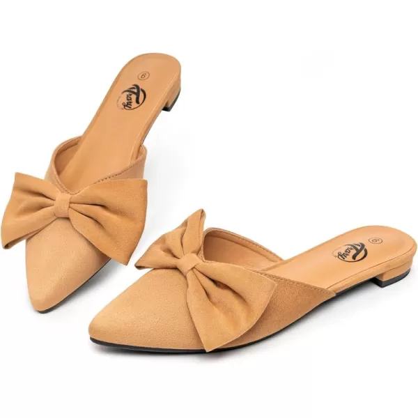 Trary Mules for Women Flats Comfortable, Bow Pointed Toe Womens Mules, Flats Mules Shoes for Women, Cute Mule Women's Mules &amp; Clogs, Slip On Womens Mules Flats, Backless Loafers Mule Shoes for Women