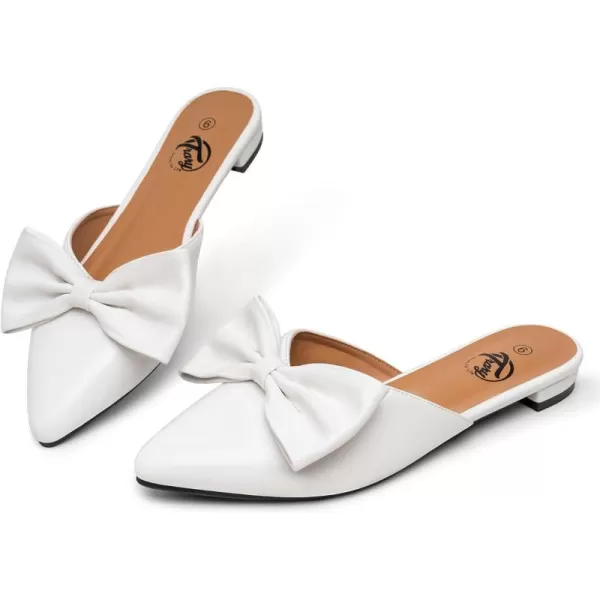 Trary Mules for Women Flats Comfortable, Bow Pointed Toe Womens Mules, Flats Mules Shoes for Women, Cute Mule Women's Mules &amp; Clogs, Slip On Womens Mules Flats, Backless Loafers Mule Shoes for Women