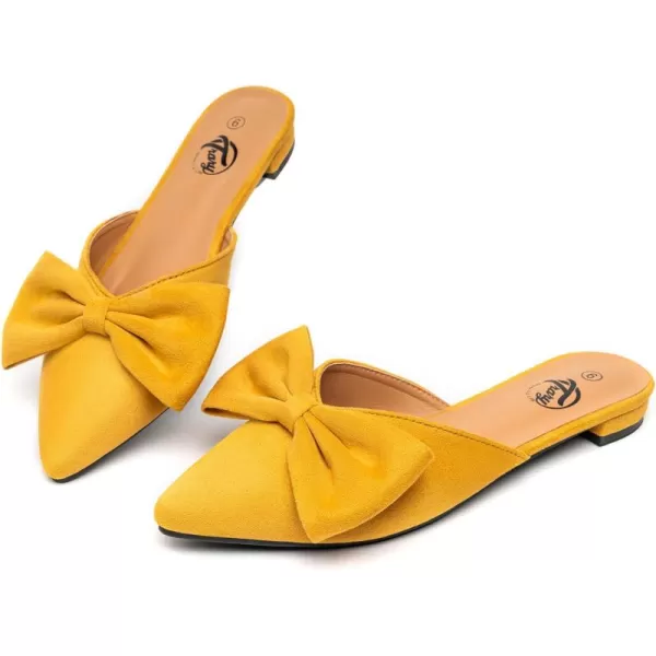Trary Mules for Women Flats Comfortable, Bow Pointed Toe Womens Mules, Flats Mules Shoes for Women, Cute Mule Women's Mules &amp; Clogs, Slip On Womens Mules Flats, Backless Loafers Mule Shoes for Women