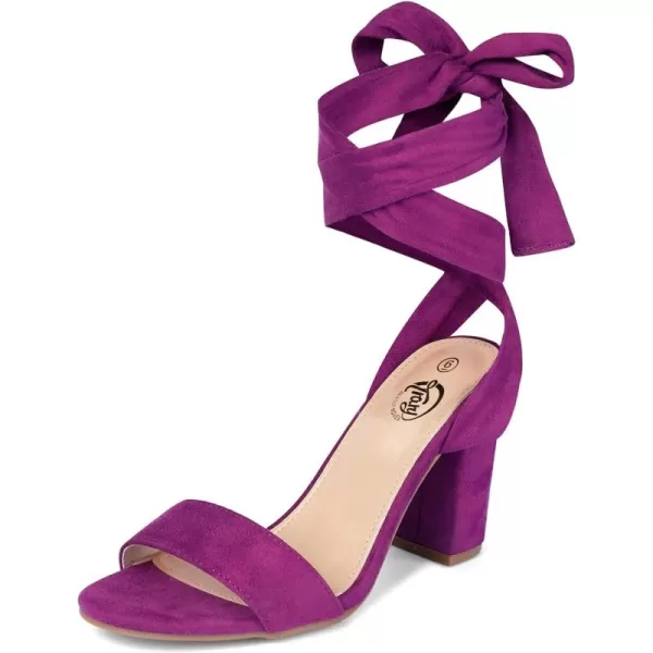 Trary Pink Purple Nude Red Black Heels for Women, Lace Up Chunky Heels for Women, Strappy Heels for Women Sandals, High Platform Stripper Heels, Comfortable Wide Width Tie Up Heels 3 Inch Open Toe