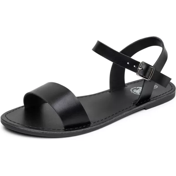 Trary Sandals for Women Dressy Summer, Leather Flat Sandals for Women, Ankle Strap Gladiator Sandals, Cute Open Toe One Band Two Tone Sandals, Adjustable Metal Buckle Sandals, Comfortable Wedding Sandals for Women