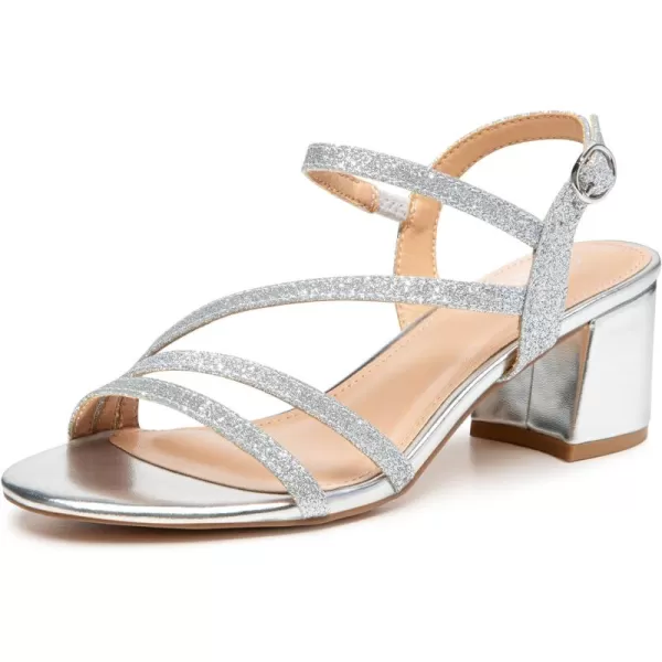 Trary Strappy Heels for Women, Sandals Women Dressy, 2.16 inch Low Block Heels for Women