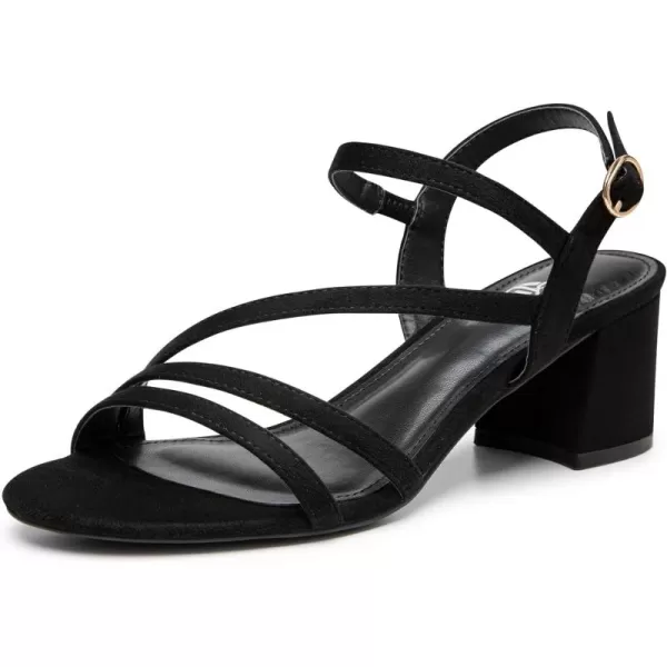 Trary Strappy Heels for Women, Sandals Women Dressy, 2.16 inch Low Block Heels for Women