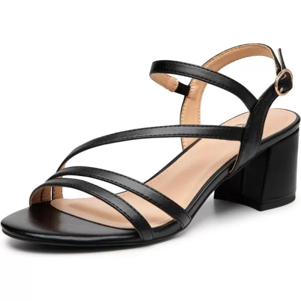 Trary Strappy Heels for Women, Sandals Women Dressy, 2.16 inch Low Block Heels for Women