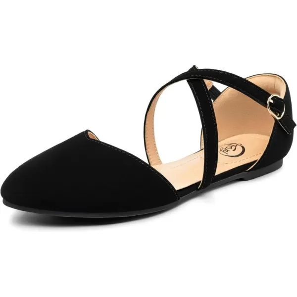 Trary Women's Flats, Black Flats for Women, Wide Width Dress Shoes for Women, Womens Flats, Pointed Toe Flats Ballet Flats for Women, Flats Shoes Women Dressy, Ankle Strap Flats,Closed Toe Flats,Flats