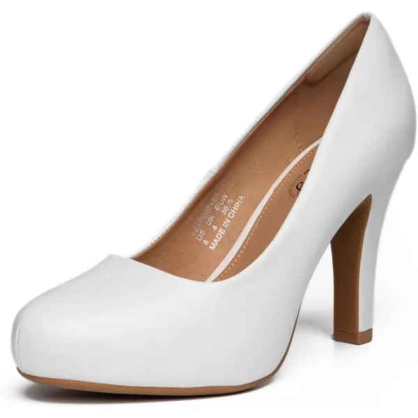Trary Women's Heels for Women, Black Heels White Heels Brown Heels Nude Heels, Low Platform Heels, IN3.2 High Heel Closed Round Toe Pumps Dress Office Wedding Shoes for Women