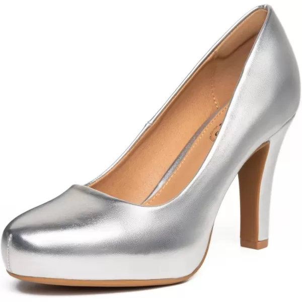 Trary Women's Heels for Women, Black Heels White Heels Brown Heels Nude Heels, Low Platform Heels, IN3.2 High Heel Closed Round Toe Pumps Dress Office Wedding Shoes for Women