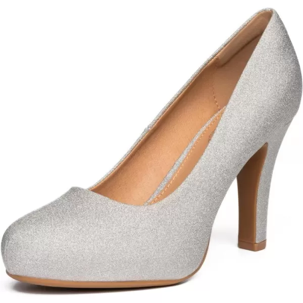 Trary Women's Heels for Women, Black Heels White Heels Brown Heels Nude Heels, Low Platform Heels, IN3.2 High Heel Closed Round Toe Pumps Dress Office Wedding Shoes for Women