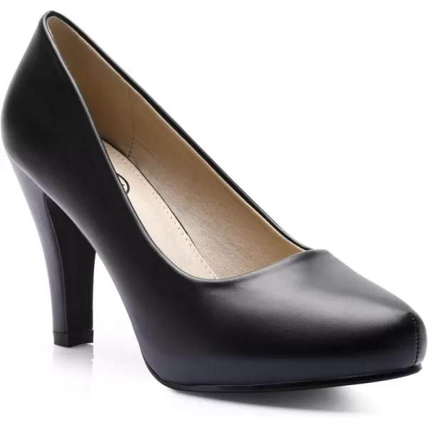 Trary Women's Heels for Women, Black Heels White Heels Brown Heels Nude Heels, Low Platform Heels, IN3.2 High Heel Closed Round Toe Pumps Dress Office Wedding Shoes for Women