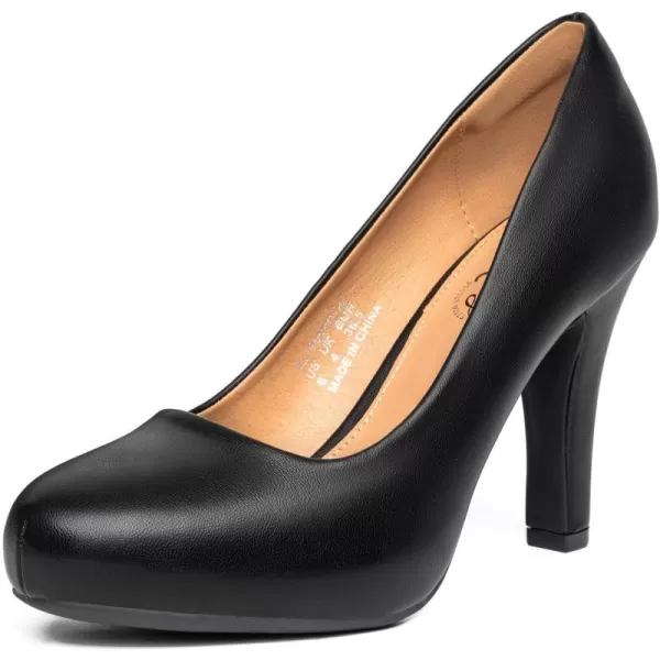 Trary Women's Heels for Women, Black Heels White Heels Brown Heels Nude Heels, Low Platform Heels, IN3.2 High Heel Closed Round Toe Pumps Dress Office Wedding Shoes for Women