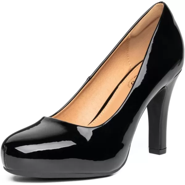 Trary Women's Heels for Women, Black Heels White Heels Brown Heels Nude Heels, Low Platform Heels, IN3.2 High Heel Closed Round Toe Pumps Dress Office Wedding Shoes for Women