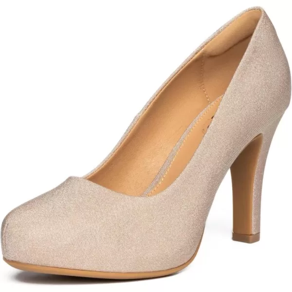 Trary Women's Heels for Women, Black Heels White Heels Brown Heels Nude Heels, Low Platform Heels, IN3.2 High Heel Closed Round Toe Pumps Dress Office Wedding Shoes for Women