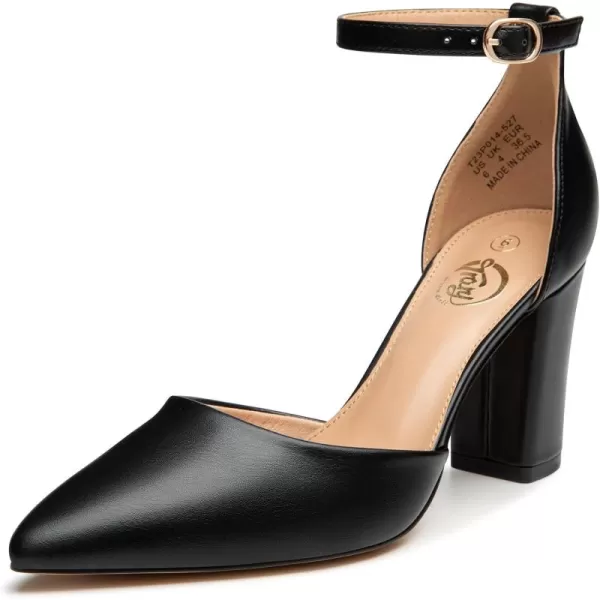 Trary Women's Heels,Women's Pumps,Black Nude Heels for Women,Chunky Heels for Women,Closed Toe Heels for Women,High Platform Heels，Pointed Toe Dress Office Wedding Shoes for Women