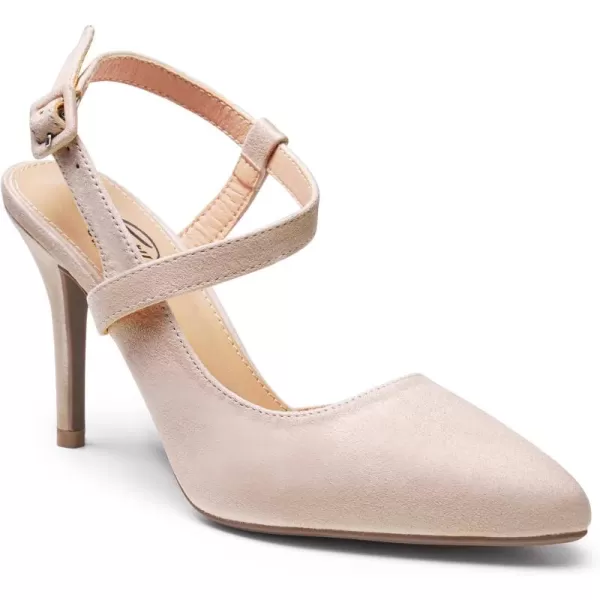 Trary Womens High Heels Pointed Toe Slingback Heels for Women Sexy Stiletto Heels Buckle Ankle Strap Closed Toe Office Party Prom Wedding Dress Pumps Shoes